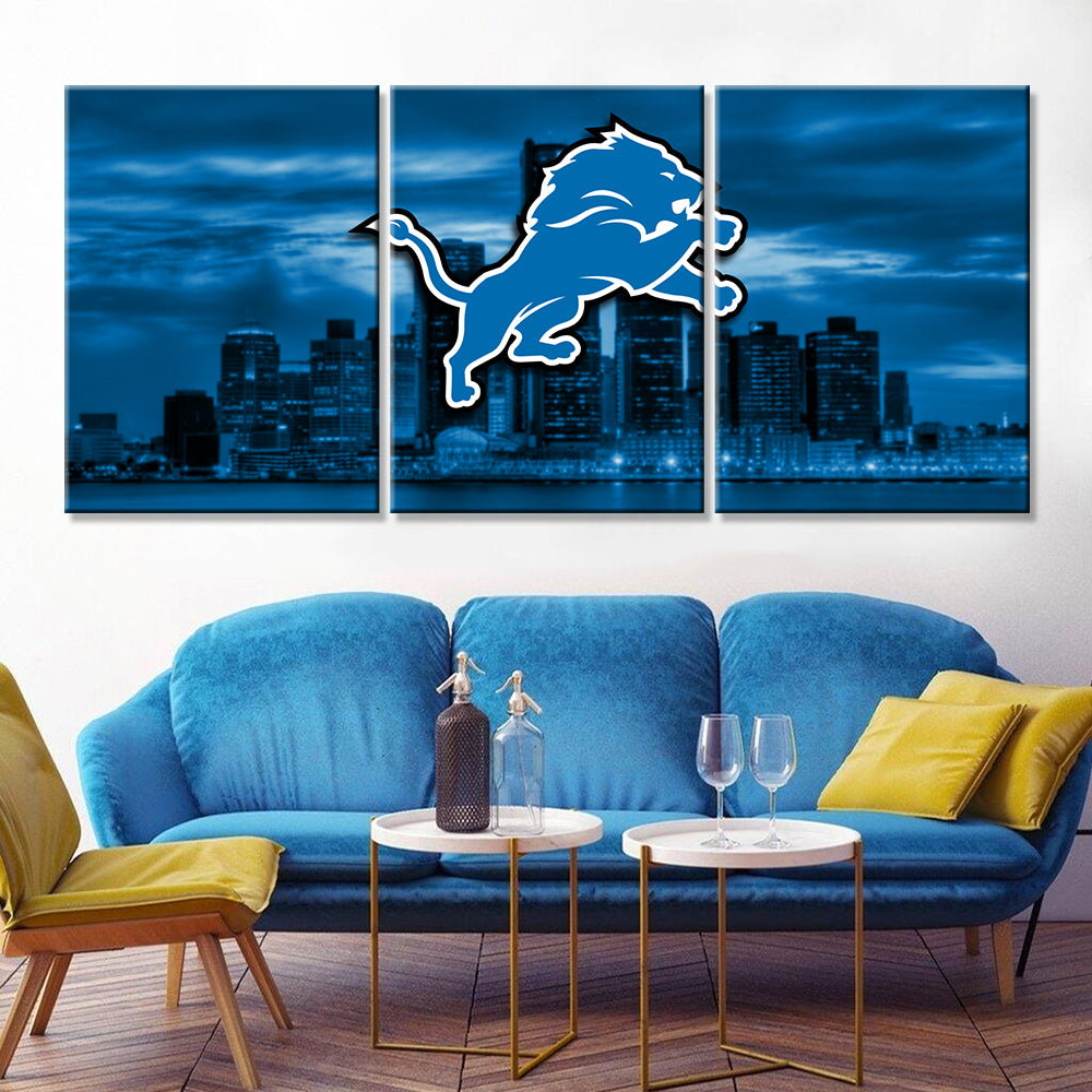American Football Pieces Wall Art - AF5144 - Detroit Lions - American Football Poster - American Football Canvas