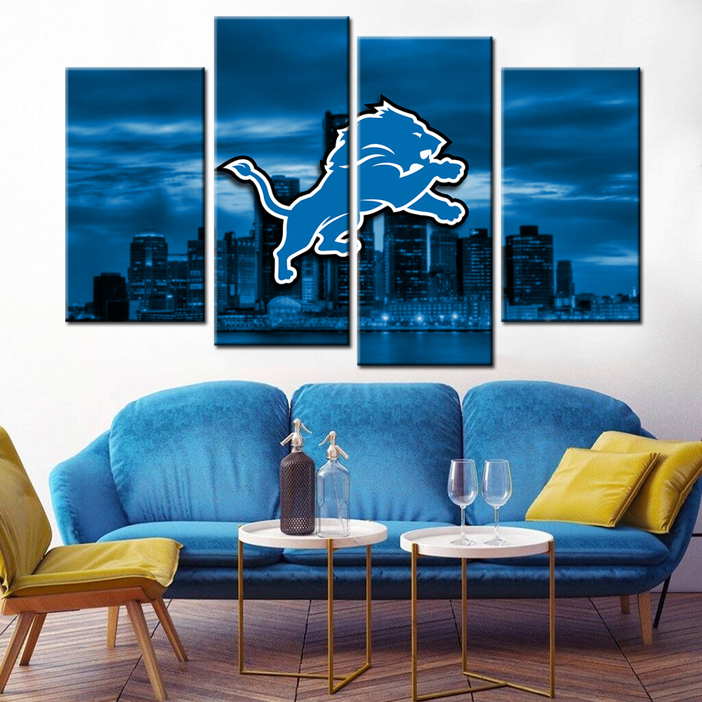 American Football Pieces Wall Art - AF5144 - Detroit Lions - American Football Poster - American Football Canvas