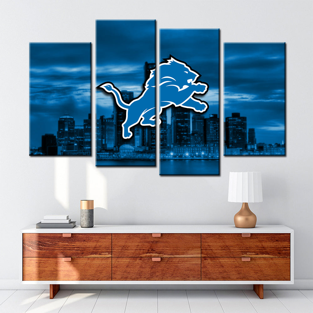 American Football Pieces Wall Art - AF5144 - Detroit Lions - American Football Poster - American Football Canvas