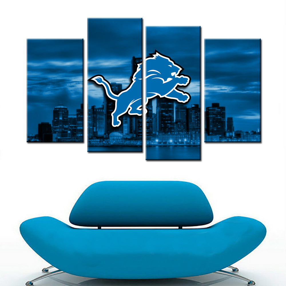 American Football Pieces Wall Art - AF5144 - Detroit Lions - American Football Poster - American Football Canvas