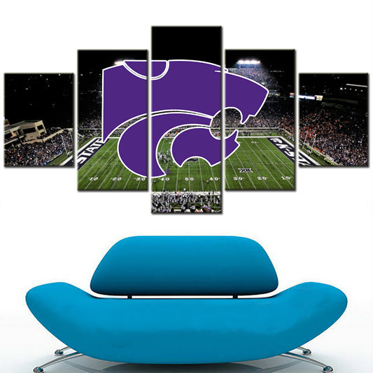 American Football - 5 Pieces Wall Art - AF5088 - Kansas State Wildcats Stadium Sport - American Football Poster - American Football Canvas