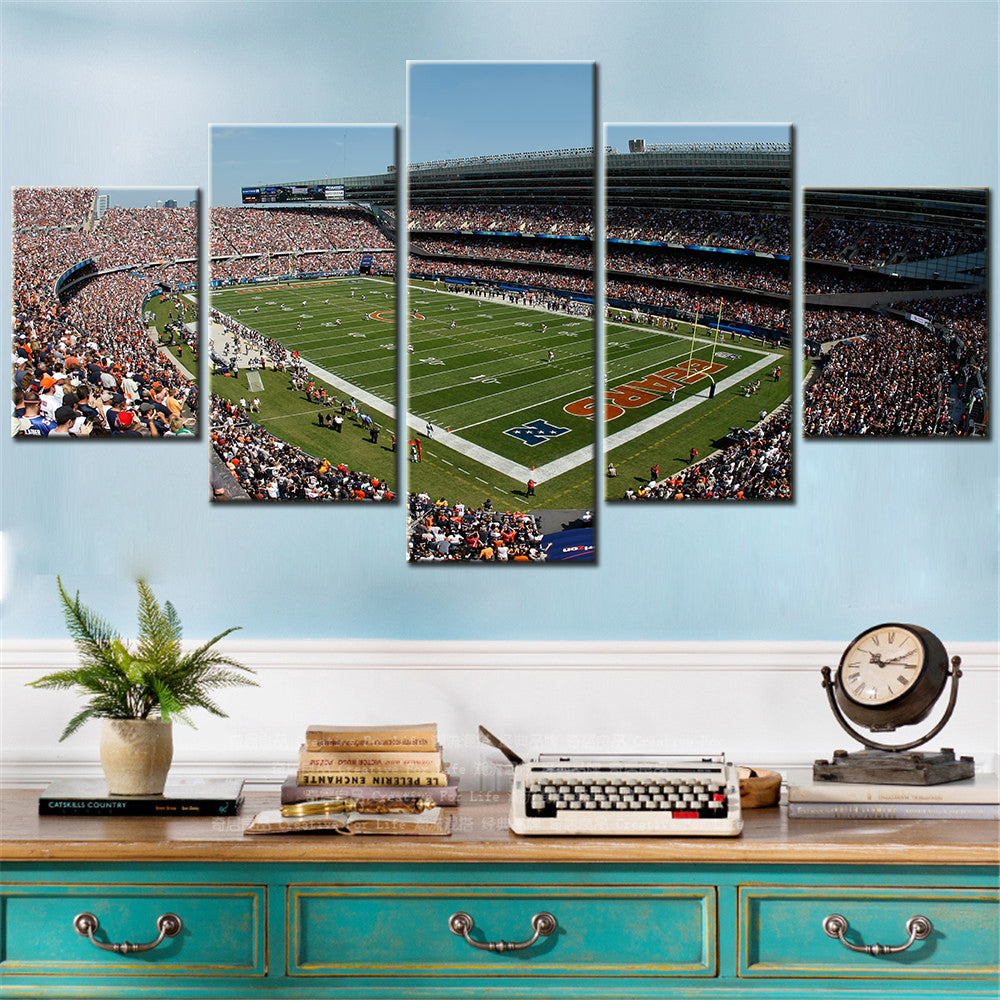 American Football - 5 Pieces Wall Art - AF5108 - Chicago Bears Soldier Field - American Football Poster - American Football Canvas