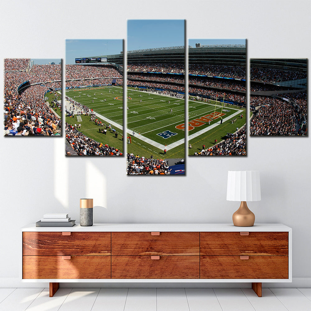 American Football - 5 Pieces Wall Art - AF5108 - Chicago Bears Soldier Field - American Football Poster - American Football Canvas