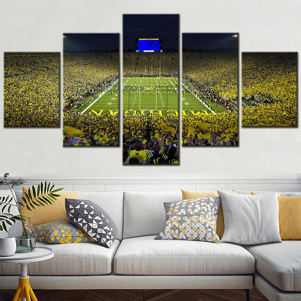 American Football - 5 Pieces Wall Art - AF5112 - Michigan's Big House - Michigan Stadium - The Big House - American Football Poster - American Football Canvas