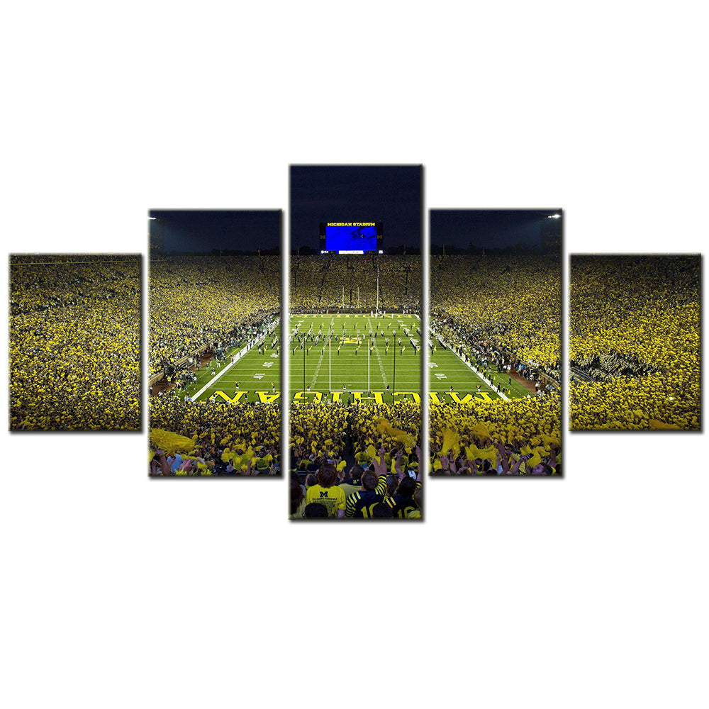 American Football - 5 Pieces Wall Art - AF5112 - Michigan's Big House - Michigan Stadium - The Big House - American Football Poster - American Football Canvas