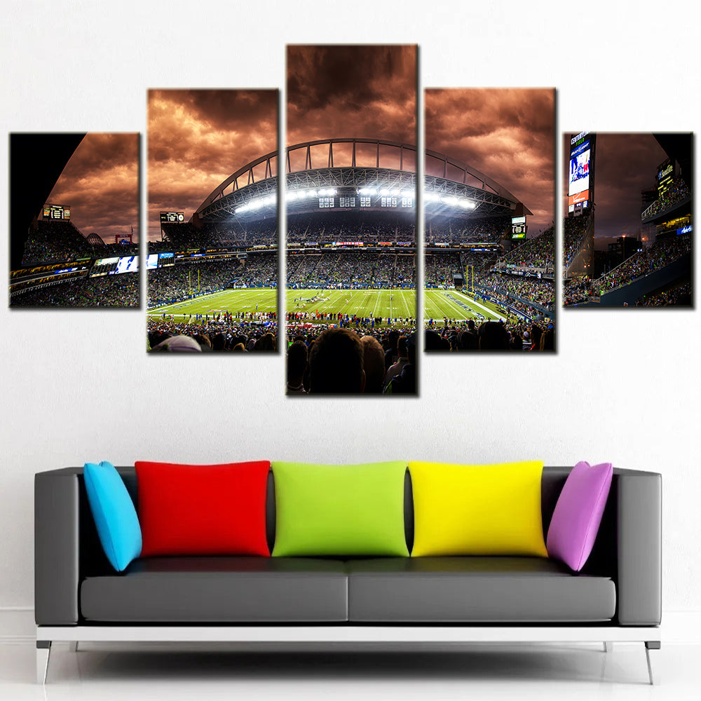 American Football - 5 Pieces Wall Art - AF5114 - Lumen Field - Seattle Seahawks - Seattle Sounders FC - American Football Poster - American Football Canvas