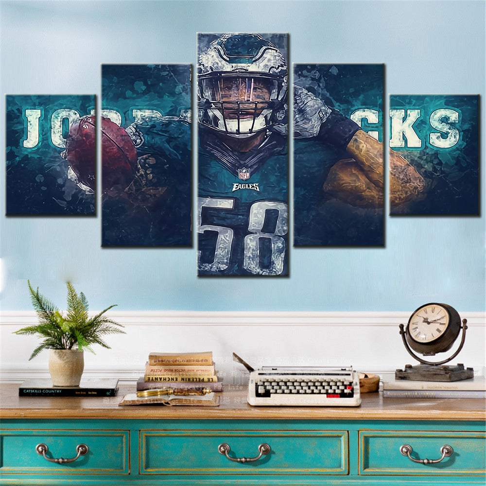 American Football - 5 Pieces Wall Art - AF5117 - Jordan Hicks - Philadelphia Eagles - American Football Poster - American Football Canvas