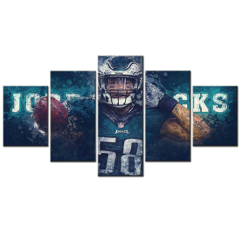 American Football - 5 Pieces Wall Art - AF5117 - Jordan Hicks - Philadelphia Eagles - American Football Poster - American Football Canvas
