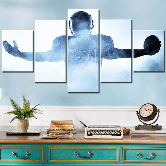 American Football Canvas Wall Art - AF5123 - Player Portrait Silhouette - NFL
