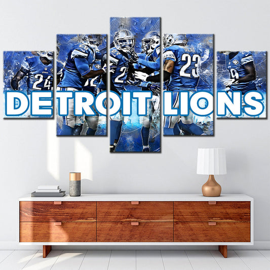 American Football Canvas Wall Art - AF5125 - Detroit Lions - NFL Teams