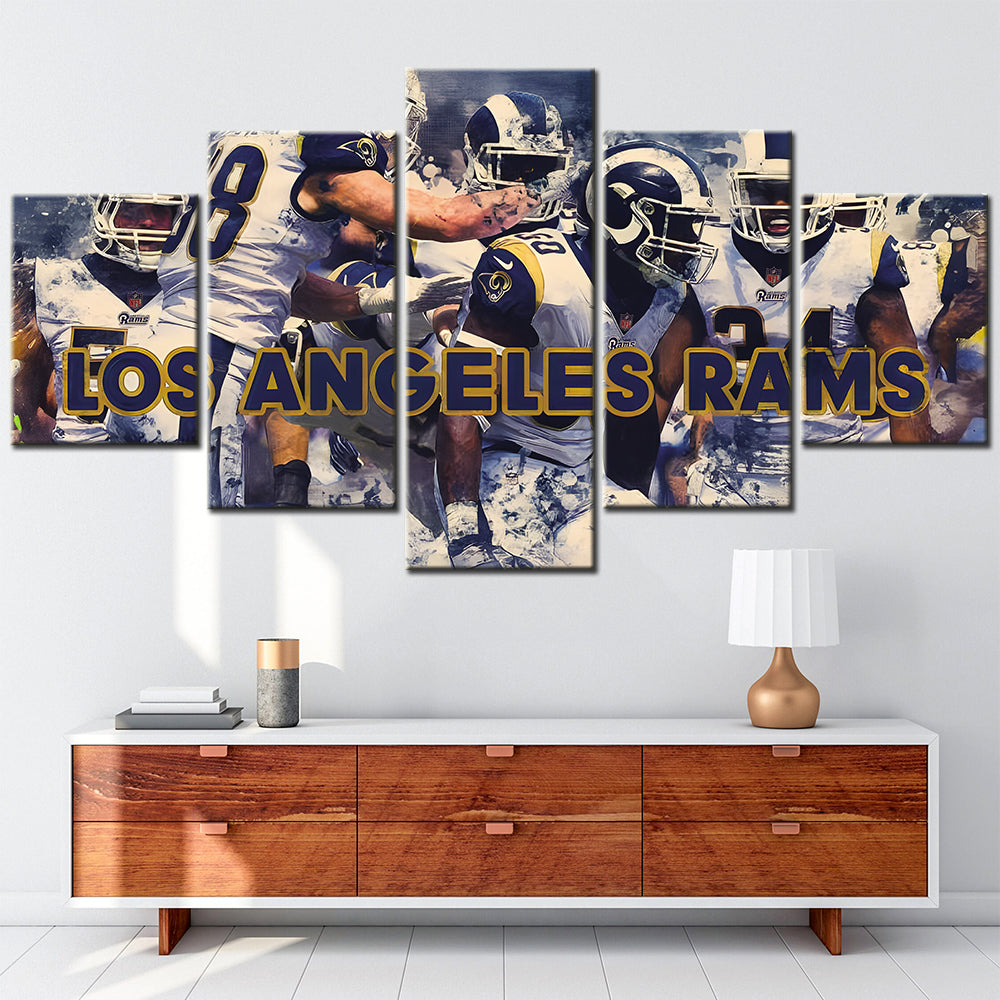 American Football - 5 Pieces Wall Art - AF5126 - Los Angeles Rams Team 1 Sport- American Football Poster - American Football Canvas