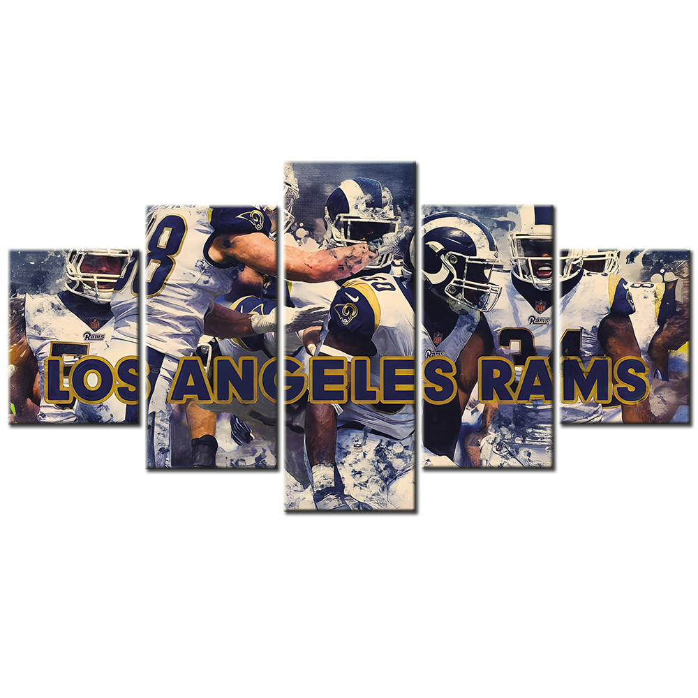 American Football - 5 Pieces Wall Art - AF5126 - Los Angeles Rams Team 1 Sport- American Football Poster - American Football Canvas