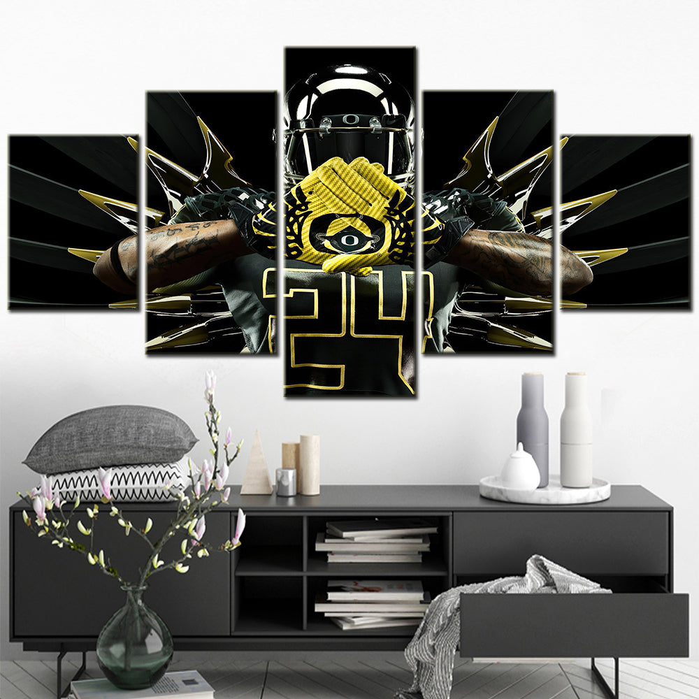 American Football - 5 Pieces Wall Art - AF5128 - Oregon Ducks Combat - American Football Poster - American Football Canvas