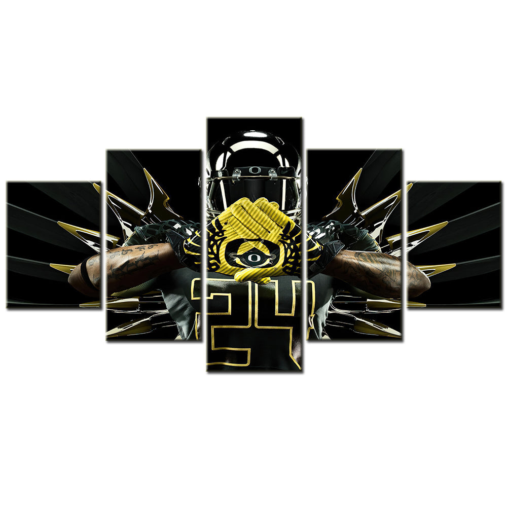 American Football - 5 Pieces Wall Art - AF5128 - Oregon Ducks Combat - American Football Poster - American Football Canvas