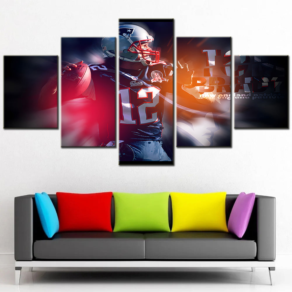 American Football - 5 Pieces Wall Art - AF5130 - Tampa Bay Buccaneers - Tom Brady - American Football Poster - American Football Canvas