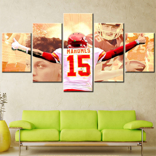American Football Canvas Wall Art - AF5132 - Kansas City Chiefs Quarterback - Patrick Mahomes - NFL Teams