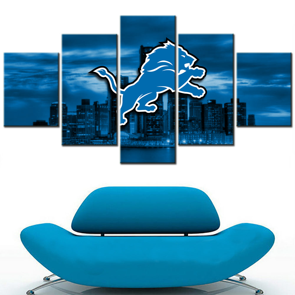 American Football Pieces Wall Art - AF5144 - Detroit Lions - American Football Poster - American Football Canvas