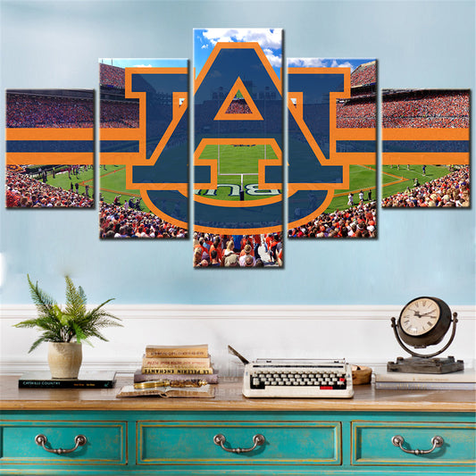 American Football - 5 Pieces Wall Art - AF5034 - Auburn Tigers Football - Auburn Stadium - American Football Poster - American Football Canvas