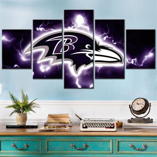 American Football - 5 Pieces Wall Art - AF5037 - Baltimore Ravens Football American Sport - American Football Poster - American Football Canvas