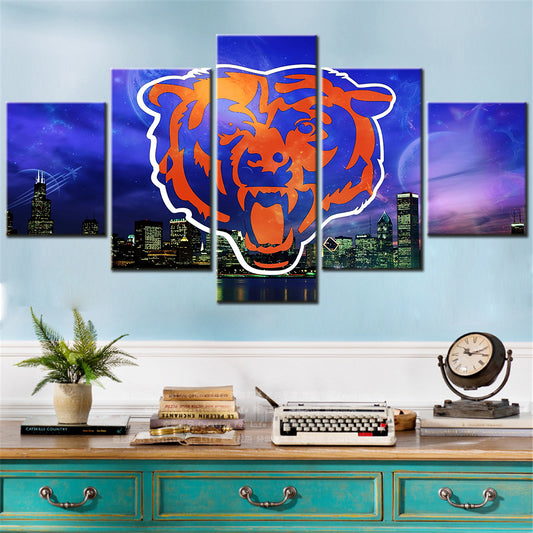 American Football - 5 Pieces Wall Art - AF5043 - Chicago Bears Football - American Football Poster - American Football Canvas