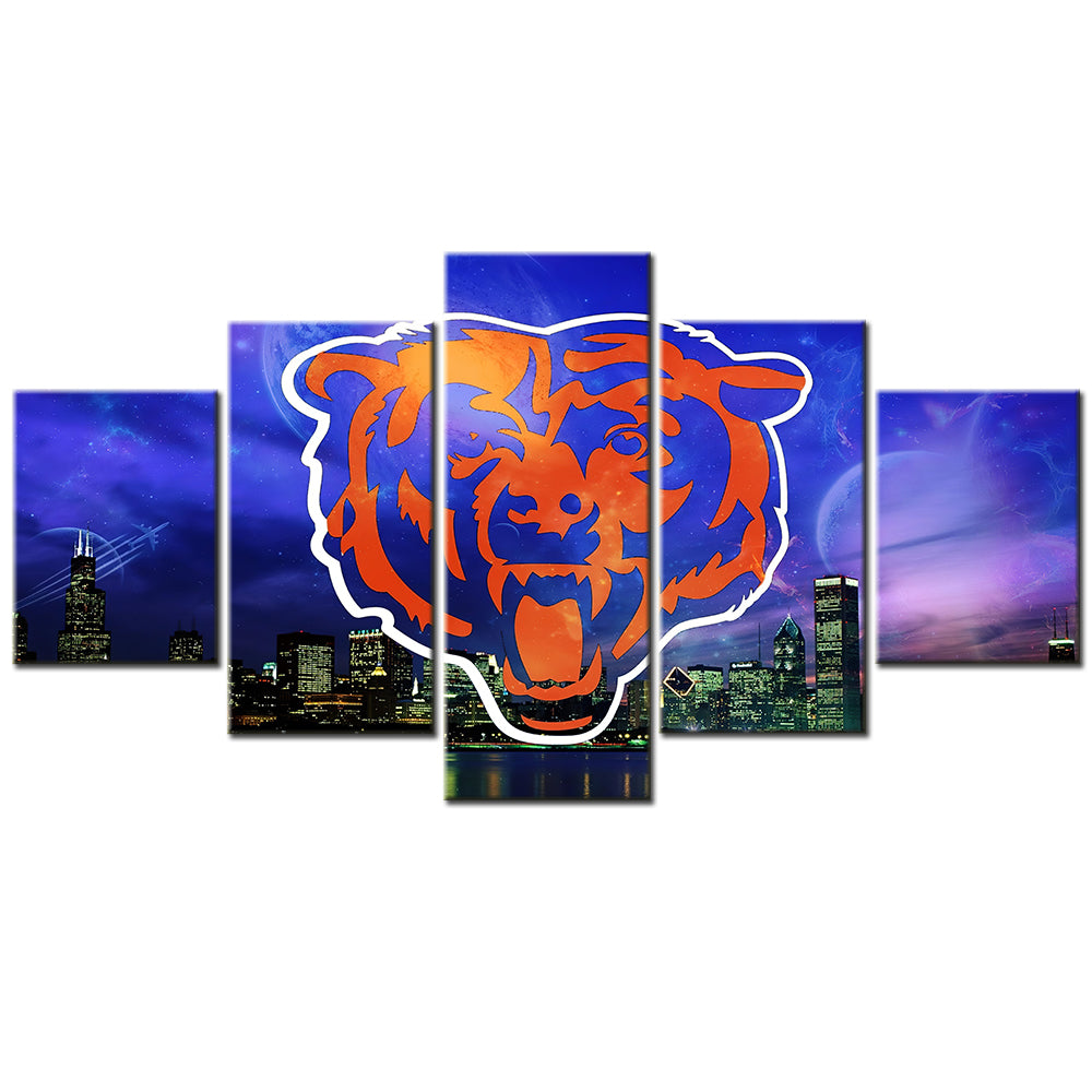American Football - 5 Pieces Wall Art - AF5043 - Chicago Bears Football - American Football Poster - American Football Canvas