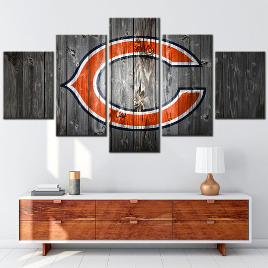 American Football - 5 Pieces Wall Art - AF5042 - Chicago Bears Football Barn - American Football Poster - American Football Canvas