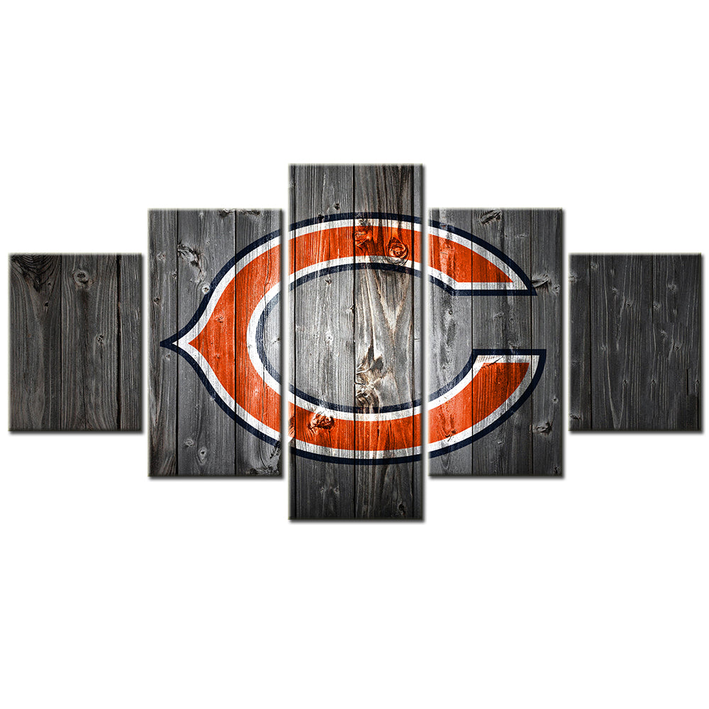 American Football - 5 Pieces Wall Art - AF5042 - Chicago Bears Football Barn - American Football Poster - American Football Canvas