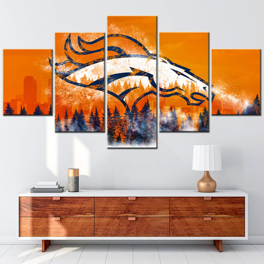 American Football - 5 Pieces Wall Art - AF5005 - Denver Broncos - American Football Poster - American Football Canvas