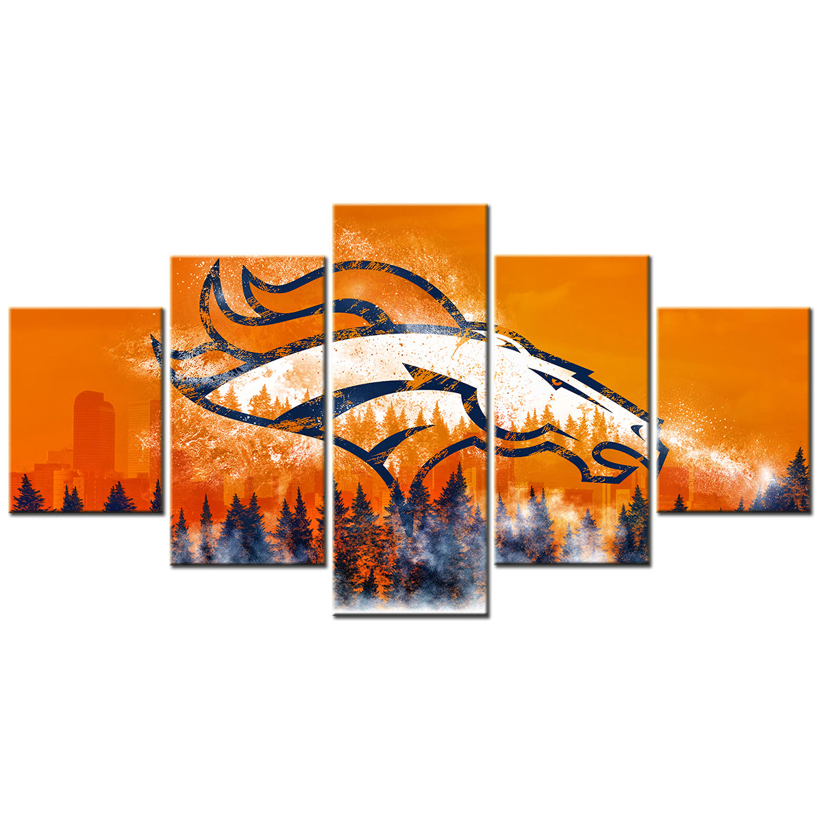 American Football - 5 Pieces Wall Art - AF5005 - Denver Broncos - American Football Poster - American Football Canvas