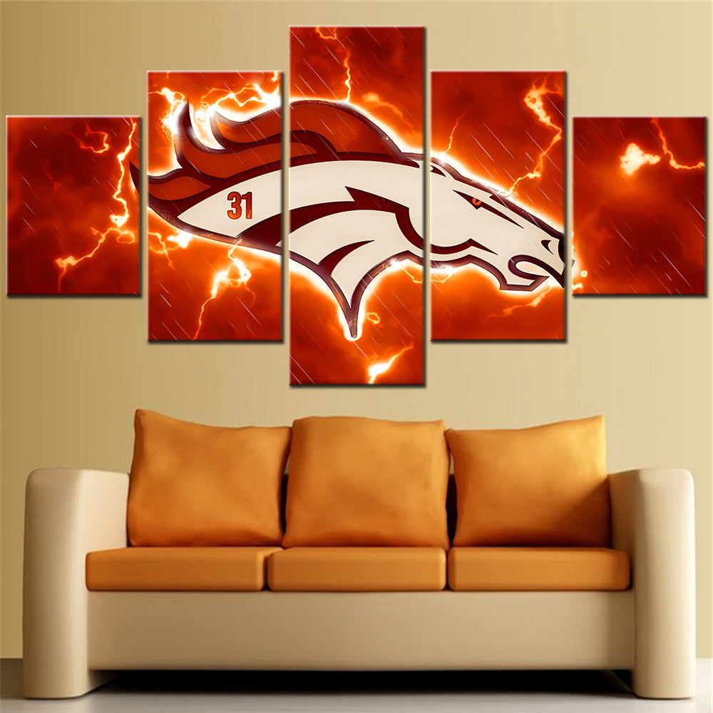 American Football - 5 Pieces Wall Art - AF5007 - Denver Broncos - American Football Poster - American Football Canvas