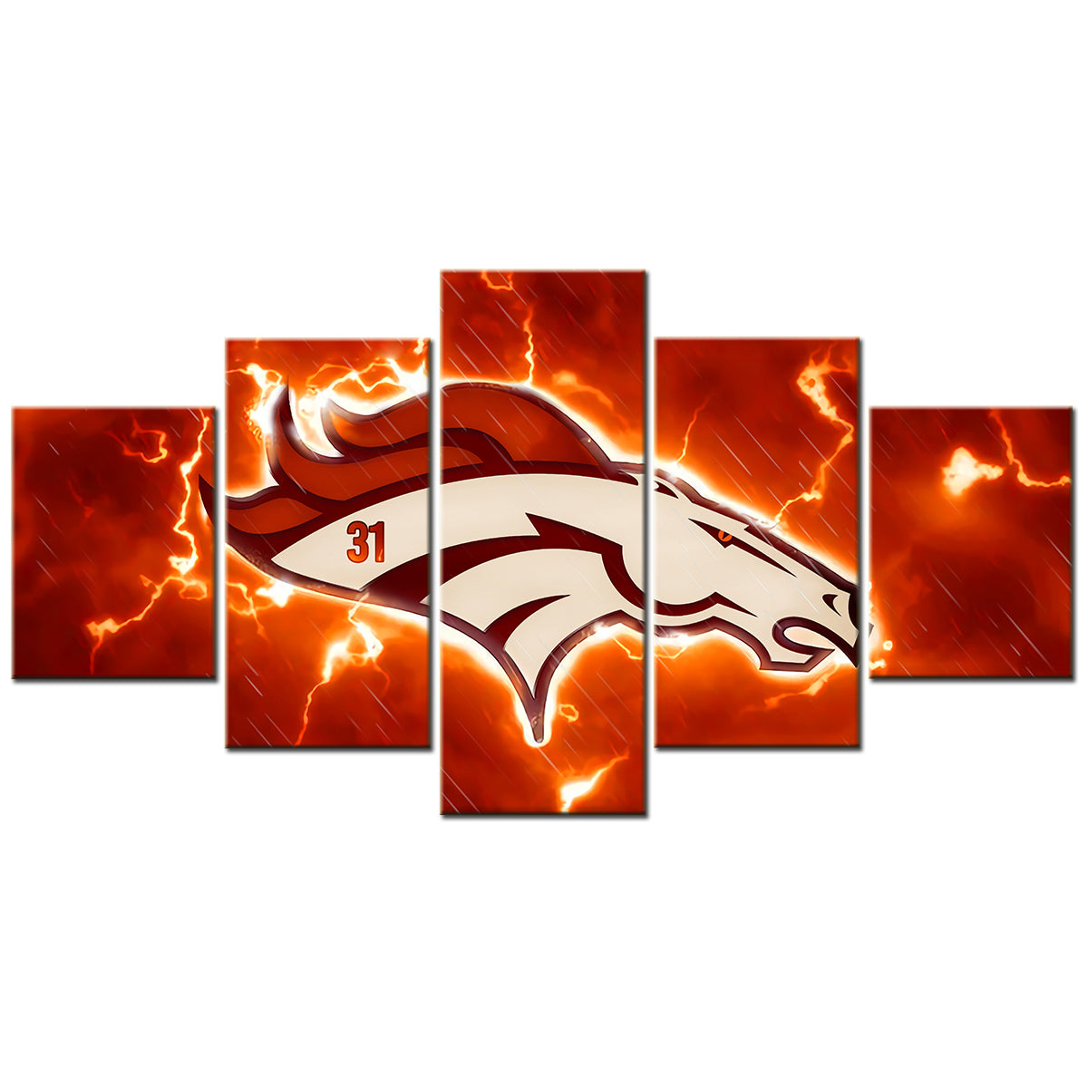 American Football - 5 Pieces Wall Art - AF5007 - Denver Broncos - American Football Poster - American Football Canvas