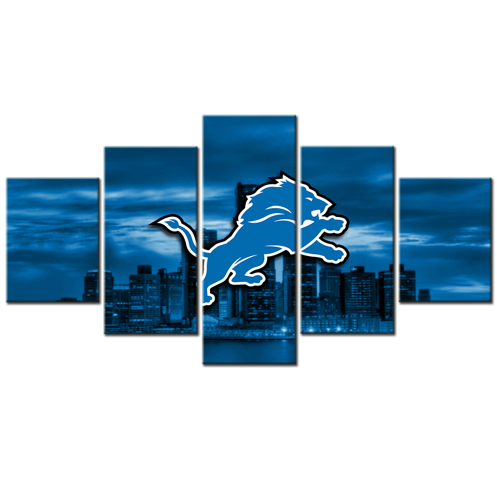 American Football - 5 Pieces Wall Art - AF5053 - Detroit Lions - American Football Poster - American Football Canvas