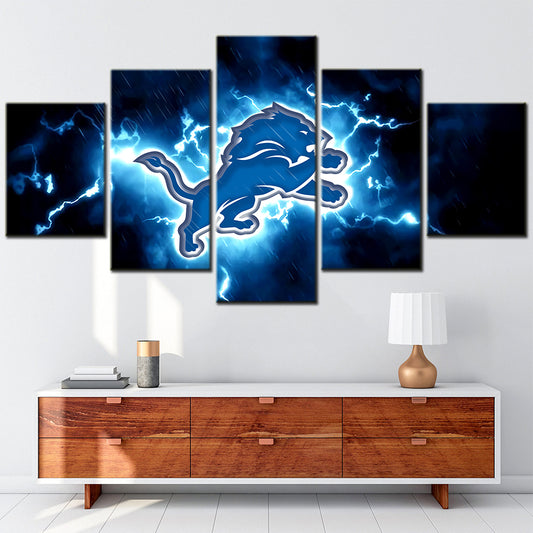 American Football - 5 Pieces Wall Art - AF5054 - Detroit Lions - American Football Poster - American Football Canvas