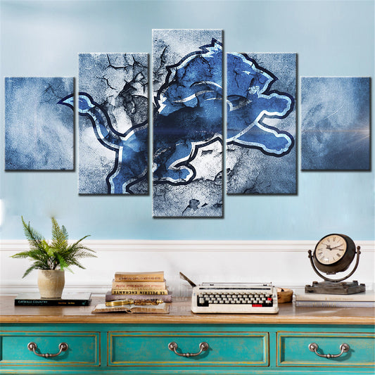 American Football - 5 Pieces Wall Art - AF5055 - Detroit Lions - American Football Poster - American Football Canvas