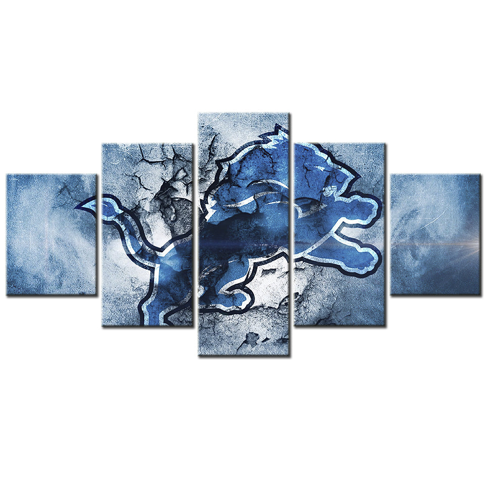 American Football - 5 Pieces Wall Art - AF5055 - Detroit Lions - American Football Poster - American Football Canvas