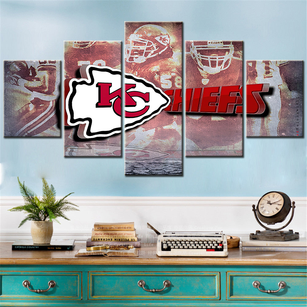 American Football - 5 Pieces Wall Art - AF5069 - Kansas City Chiefs - American Football Poster - American Football Canvas
