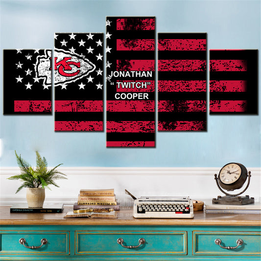 American Football - 5 Pieces Wall Art - AF5068 - Kansas City Chiefs - Jonathan “ Twitch” Cooper - American Football Poster - American Football Canvas