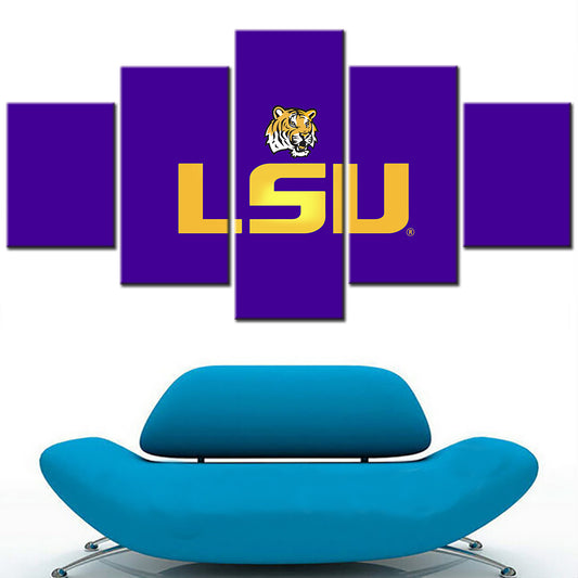 American Football - 5 Pieces Wall Art - AF5013 - LSU Tigers Football - Fighting Tigers - American Football Poster - American Football Canvas
