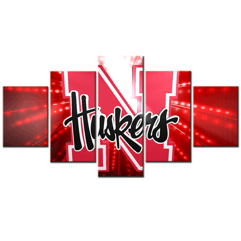 American Football - 5 Pieces Wall Art - AF5014 - Nebraska Cornhuskers Football - American Football Poster - American Football Canvas