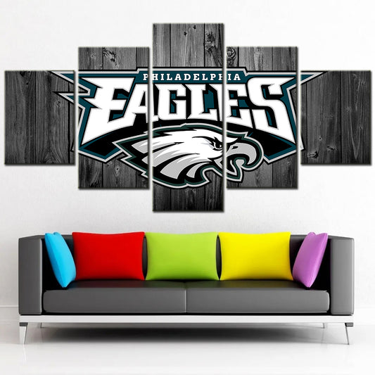 American Football - 5 Pieces Wall Art - AF5023 - Philadelphia Eagles Football Barn Wood - American Football Poster - American Football Canvas