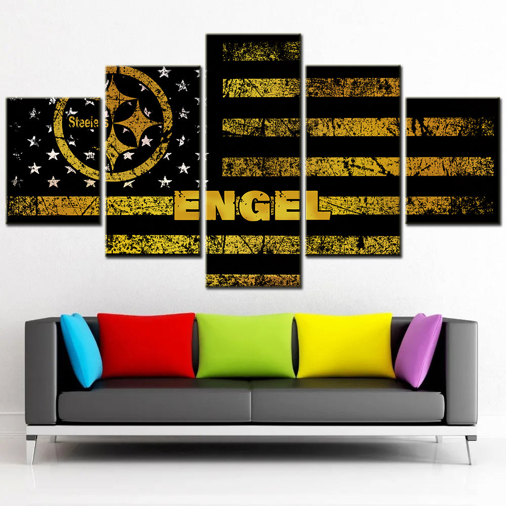 American Football - 5 Pieces Wall Art - AF5077 - Pittsburgh Steelers Engel - American Football Poster - American Football Canvas