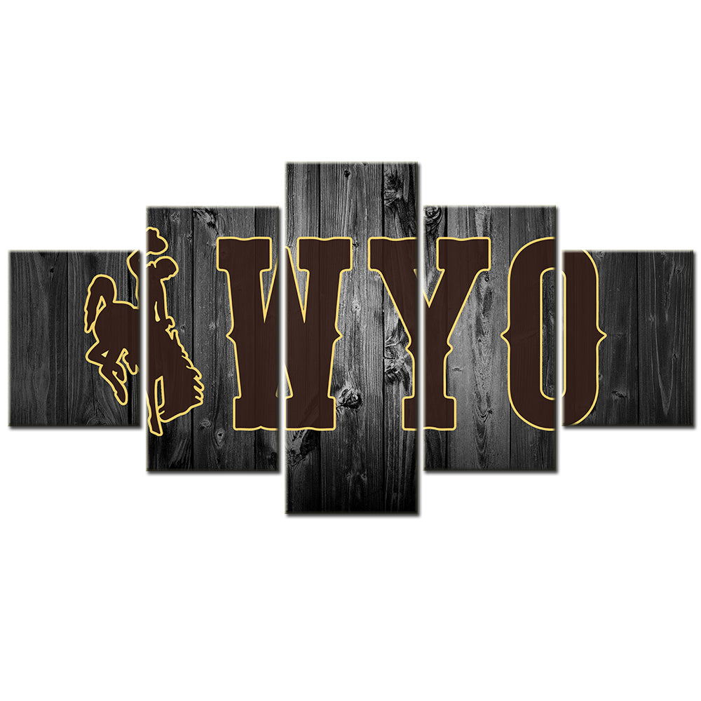 American Football - 5 Pieces Wall Art - AF5058 - Wyoming Cowboys Football - American Football Poster - American Football Canvas
