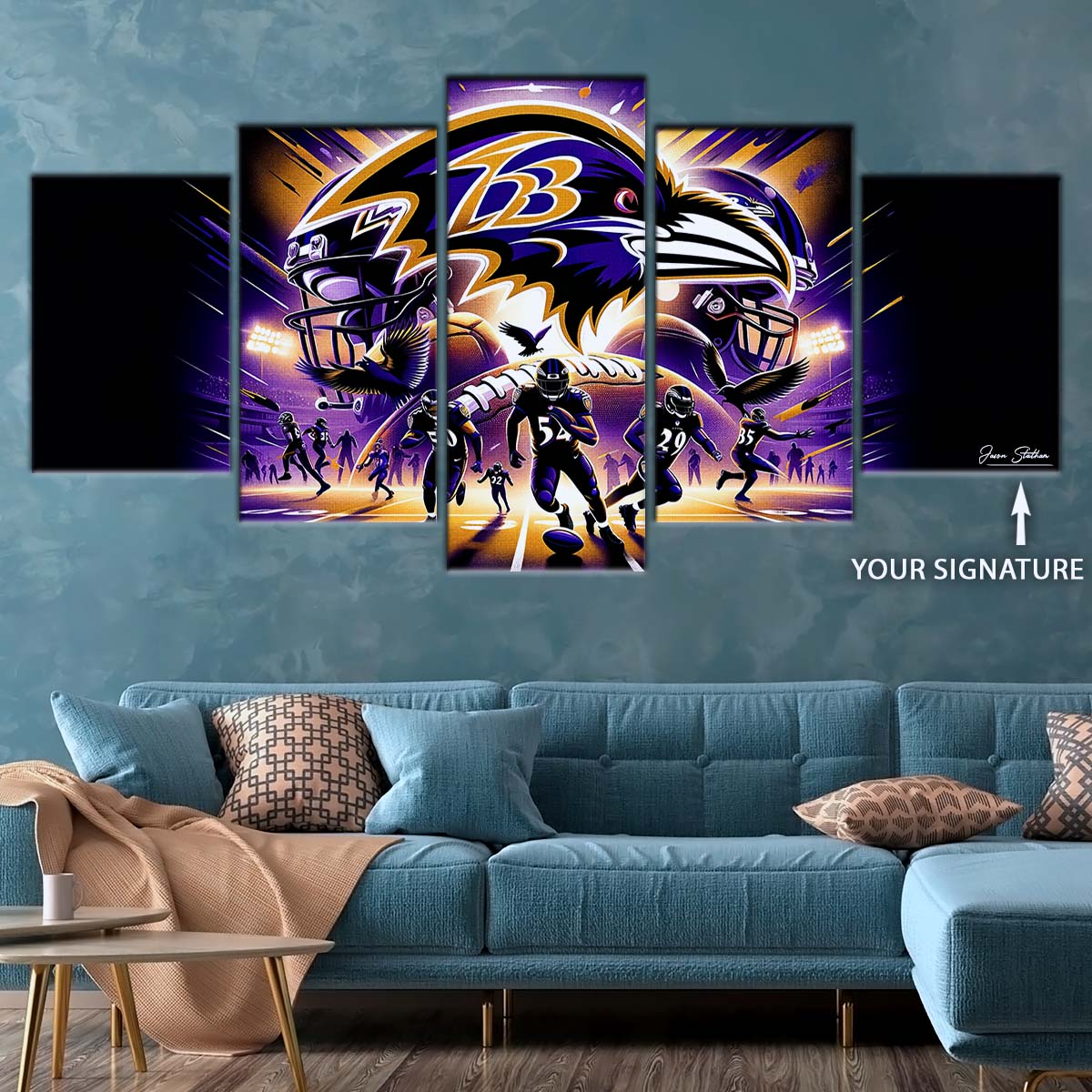 American Football Wall Art - AF5166 - Baltimore Ravens - NFL Football Team - American Football Poster - American Football Canvas