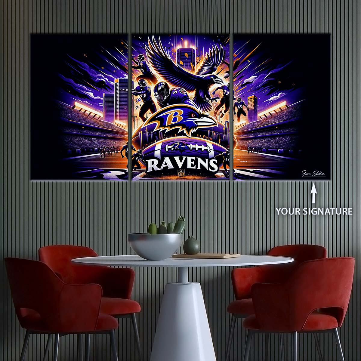 American Football Wall Art - AF5167 - Baltimore Ravens - NFL Super Bowl Spirit - NFL Football Team - American Football Poster - American Football Canvas