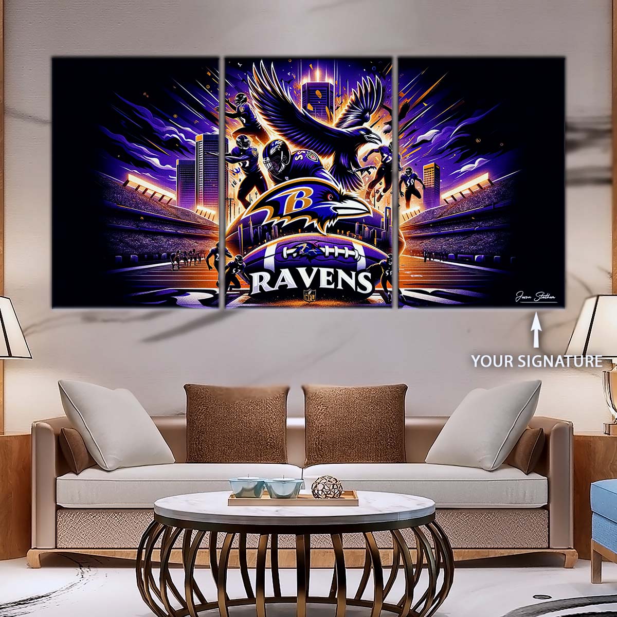 American Football Wall Art - AF5167 - Baltimore Ravens - NFL Super Bowl Spirit - NFL Football Team - American Football Poster - American Football Canvas