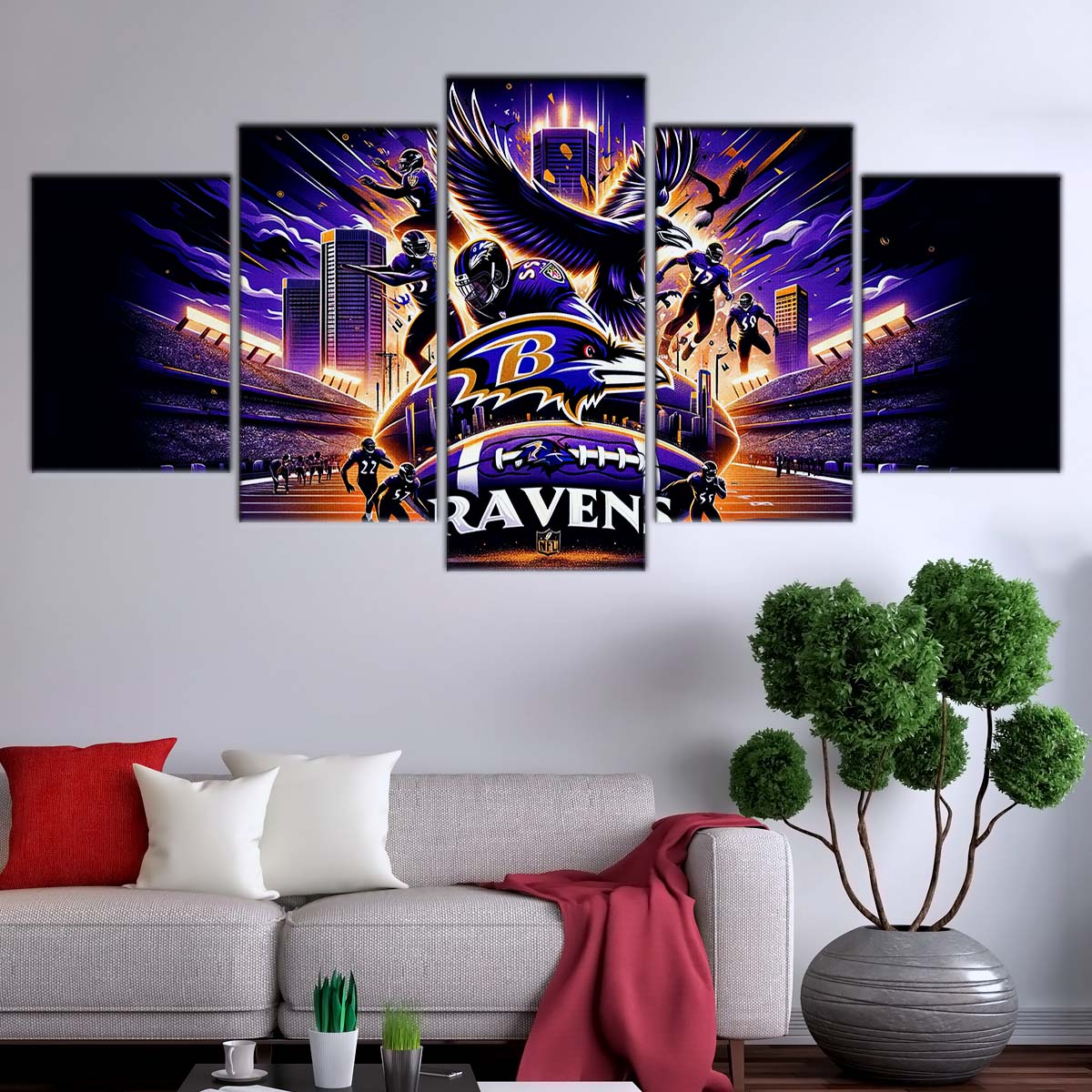 American Football Wall Art - AF5167 - Baltimore Ravens - NFL Super Bowl Spirit - NFL Football Team - American Football Poster - American Football Canvas