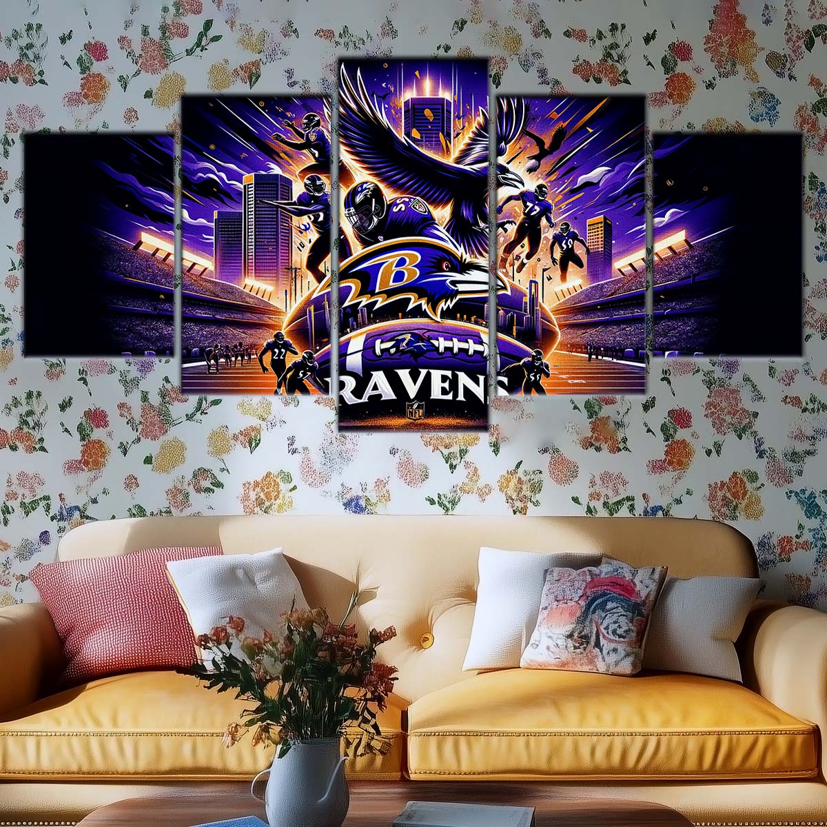 American Football Wall Art - AF5167 - Baltimore Ravens - NFL Super Bowl Spirit - NFL Football Team - American Football Poster - American Football Canvas