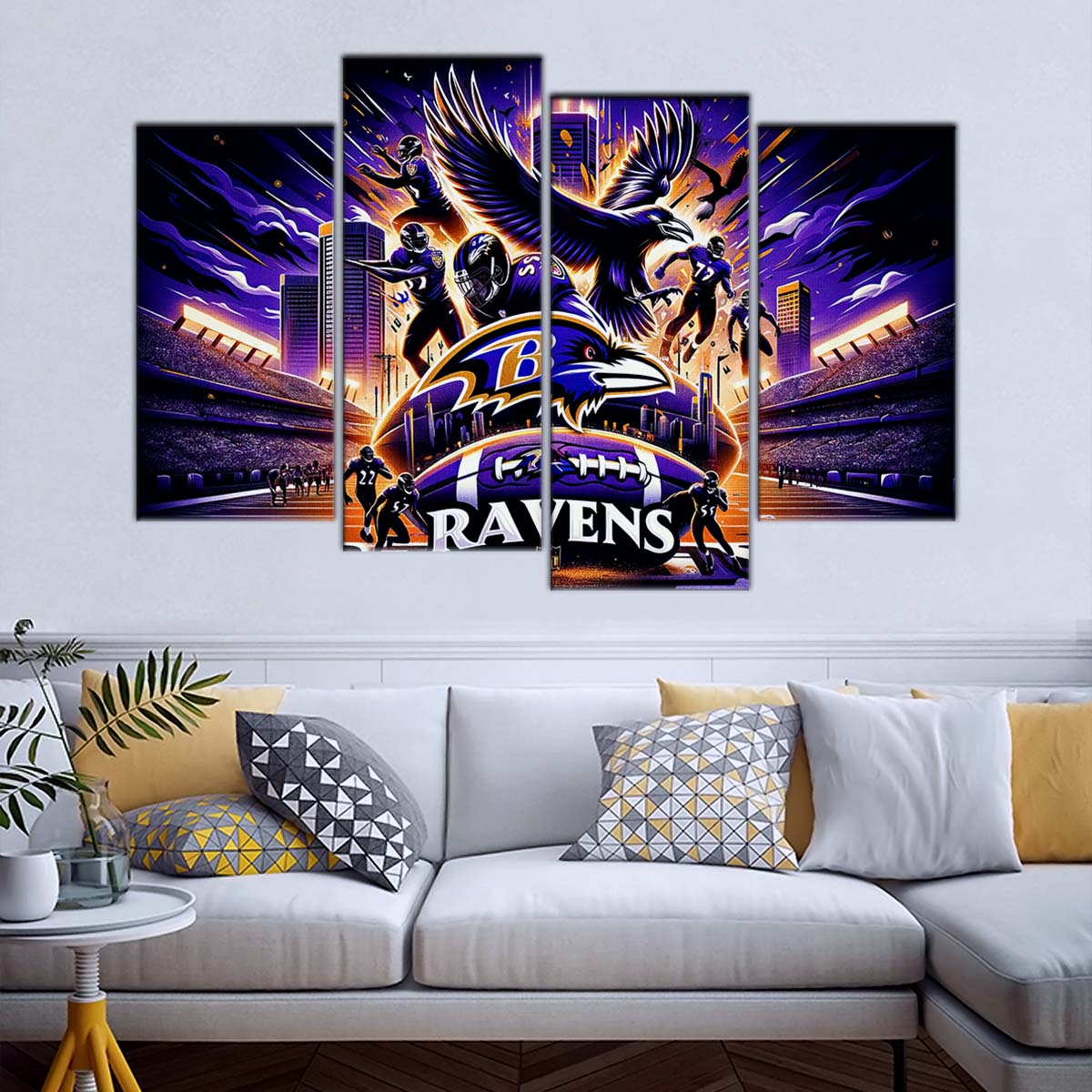 American Football Wall Art - AF5167 - Baltimore Ravens - NFL Super Bowl Spirit - NFL Football Team - American Football Poster - American Football Canvas