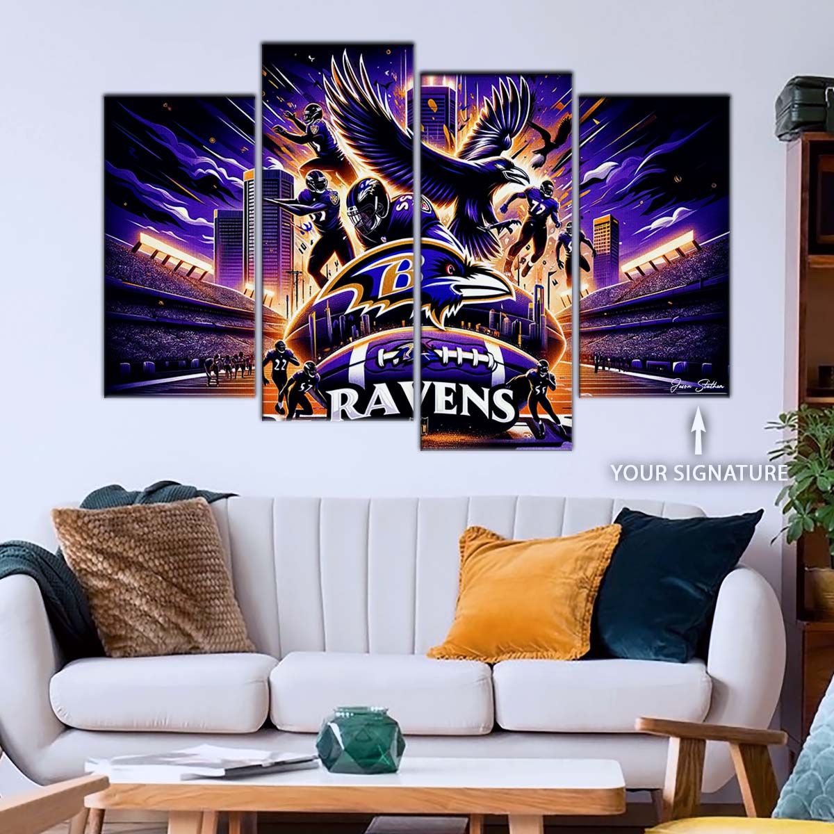 American Football Wall Art - AF5167 - Baltimore Ravens - NFL Super Bowl Spirit - NFL Football Team - American Football Poster - American Football Canvas