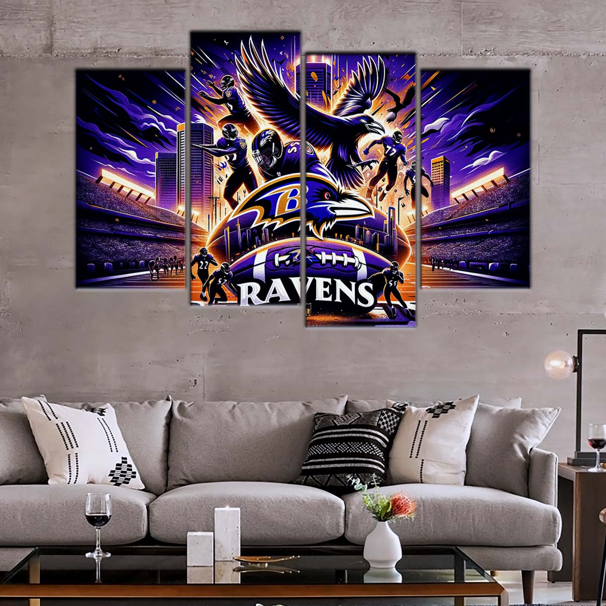 American Football Wall Art - AF5167 - Baltimore Ravens - NFL Super Bowl Spirit - NFL Football Team - American Football Poster - American Football Canvas